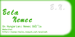 bela nemec business card